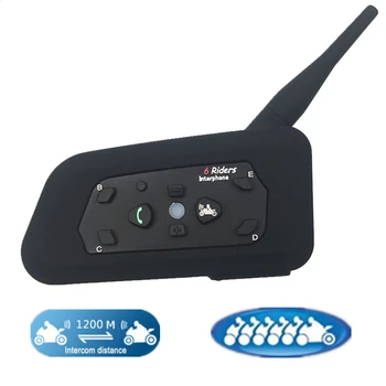 

2020 NEW 1PCS R6 1200M Motorcycle Bluetooth Helmet Headsets Intercom for 6 Riders BT Wireless Intercomunicador Interphone MP3