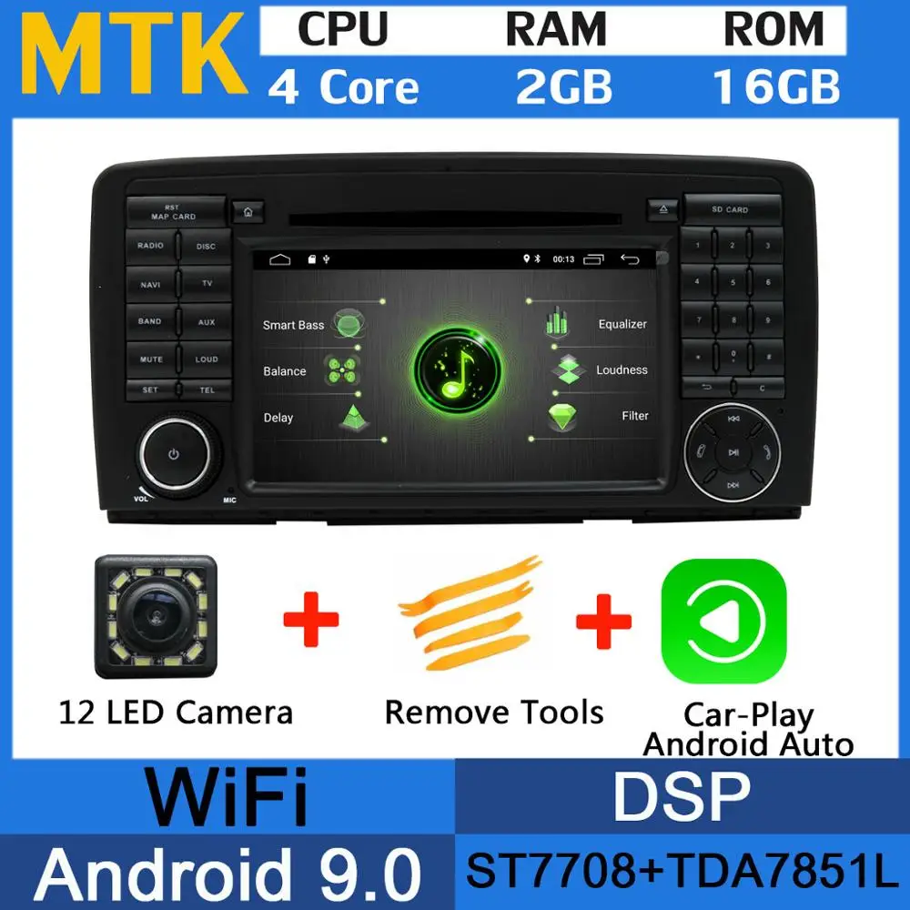 MTK-CarPlay PX6 Восьмиядерный Android 9,0 4+ 64G usb× 5 автомобильный DVD для Mercedes Benz R Class W251/R280/R300/R320/R350/R500 2006- автомобильный Радио gps - Цвет: MTK-CarPlay
