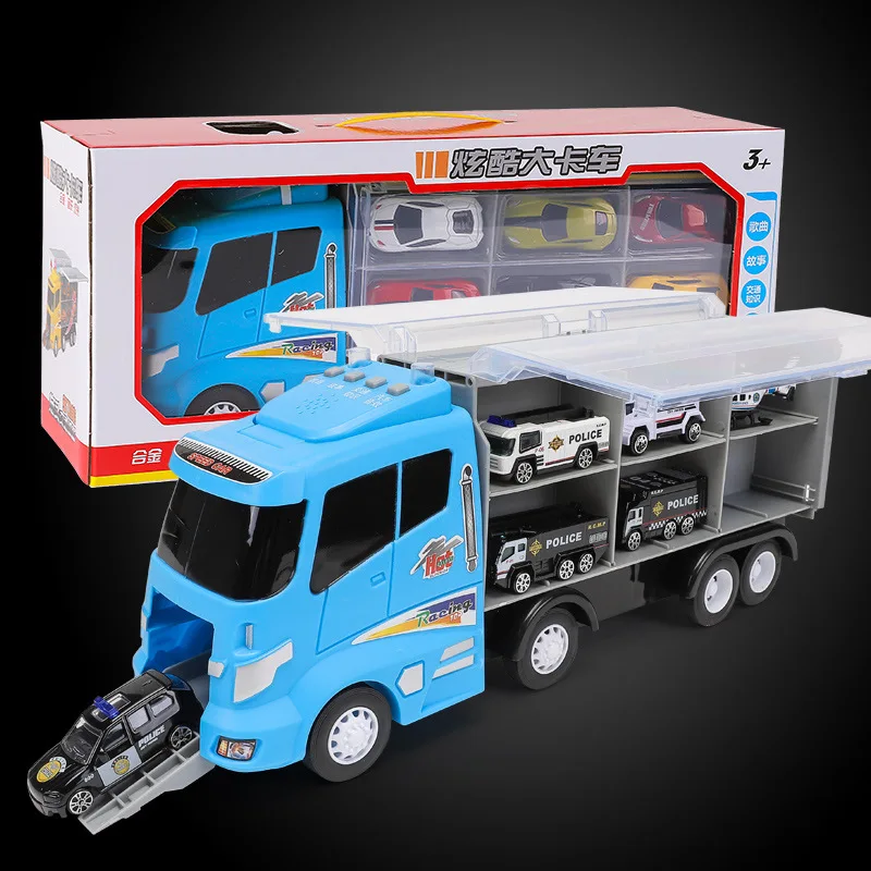 

CHILDREN'S Toy Engineering Container Set Car Sliding Alloy Car Model Boy Early Childhood Educational Light And Sound