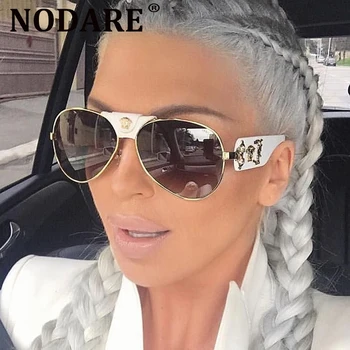

2020 brand design Women Men Sunglasses Oversized frame leather women Sun Glasses men Hip hop high quality male Female 2150 UV400
