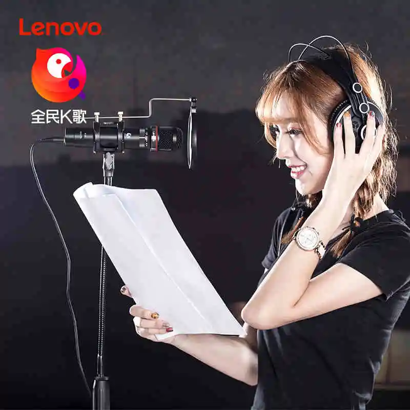 Lenovo-プロのカラオケコンデンサーマイク,歌の録音,エコー