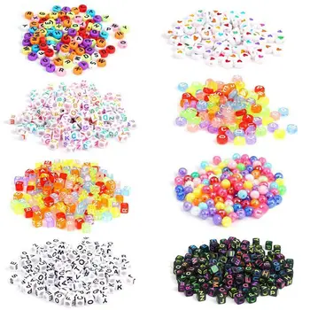 

Acrylic Beads Set Children Toys Accessories Girls Mix Color Spacer Beads Kids DIY Bracelet Jewelry Making