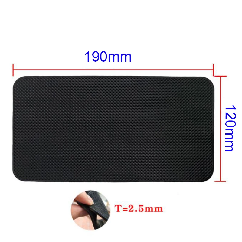 Car Dashboard Non-slip Rubber Pad Heat-resistant Pad Silicone Dashboard Bracket Mobile Phone Key and Coin Non-slip 190x120mm Car Non Slip Mat