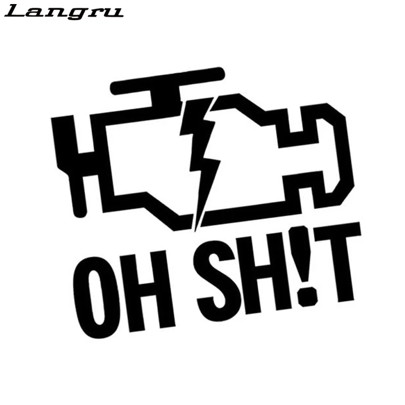 

Langru 13*11CM Funny Check Engine Light Decorative Reflective Car Stickers And Decals Car Accessories Jdm