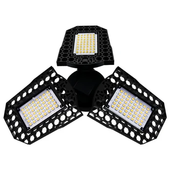 

40/60/80W LED Foldable Garage Light Durable Deformable Bulbs Ceiling Fixture Lights for Workshop Warehouse Auto Shops