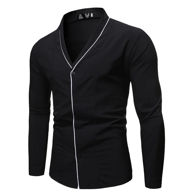 Мужская Повседневная рубашка Slim Fit Мужская Повседневная рубашка на пуговицах с длинным рукавом официальные сорочки мужская одежда