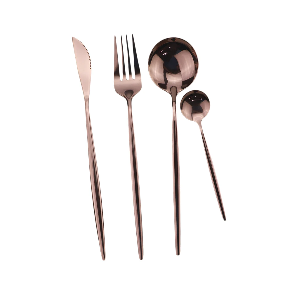 Description Picture 3 of item8/16Pcs Black Gold Dinner Fork Tableware Dinnerware Stainless Steel Silverware Gold Kitchen Flatware Black Cutlery