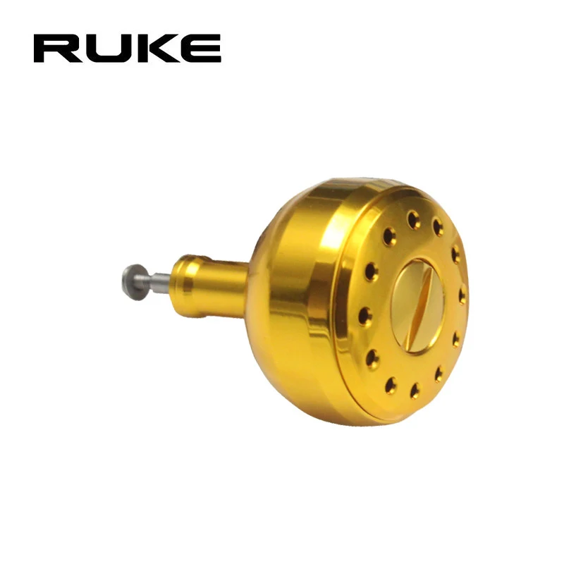 RUKE удилище для рыбалки ручка для спиннинга типа колеса, обработанный металлический рыболовный катушка ручки приманки литья спиннинговые Катушки аксессуар - Цвет: 38MM  gold