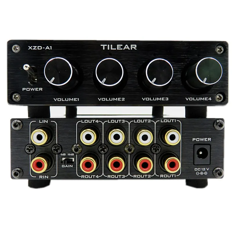 Hifi Lossless 1 Input 4 Output Rca Hub Audio Distributor Signal Selector Switcher Tone Volume