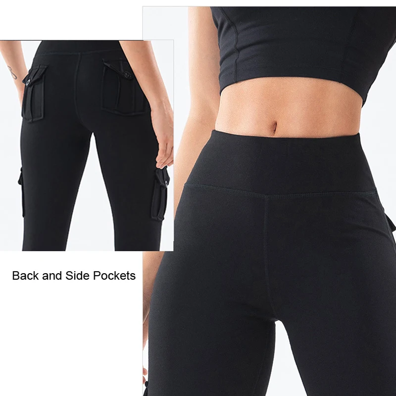 EC.MS Women Sport Leggings with 4 Pockets Yoga Pants Girls Quick Dry Stretchy GYM Daily Golf Baseball Running Tights