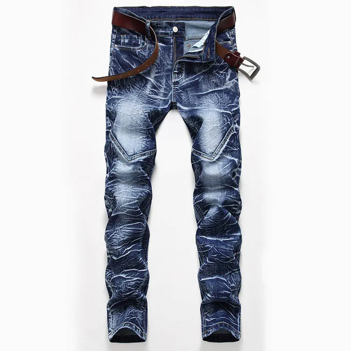 Mcikkny мужские уличные винтажные джинсы, брюки, вареные прямые джинсовые штаны, Мужская Уличная одежда, размер 28-42 - Цвет: B