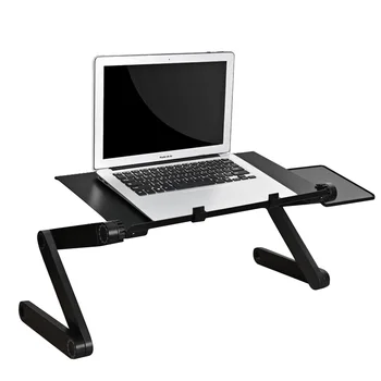 

360 degree Adjustable Computer Table Folding Laptop Notebook Stand Lazy Aluminum Alloy Table with 3 folding feet
