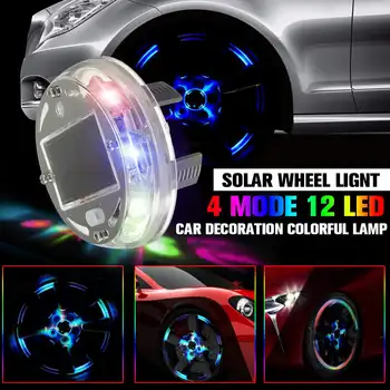 

4 Modes 12 LED Car Auto Solar Energy Flash Wheel Tire Rim Light Lamp Decoration 1999 for BMW for Honda for HYUNDAI