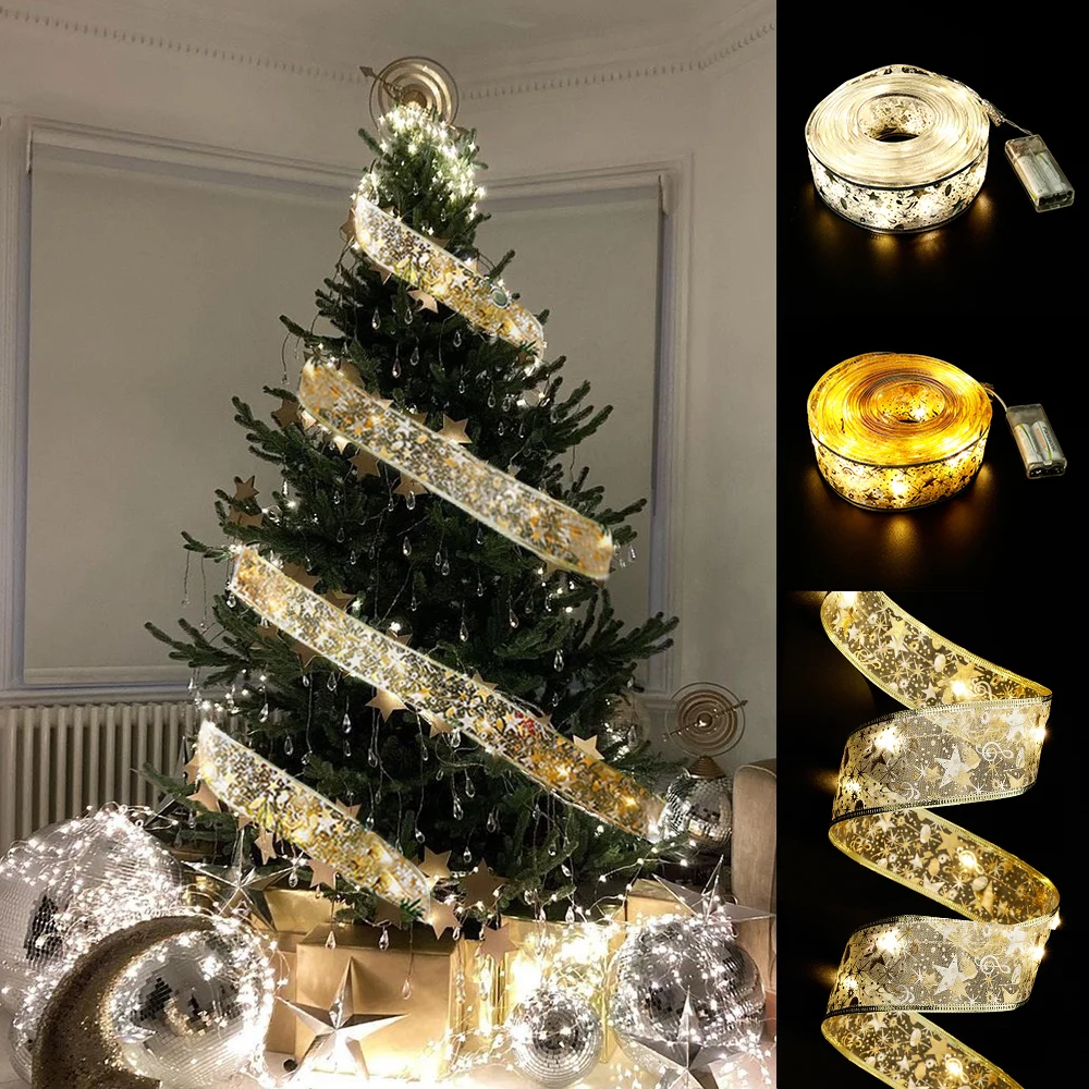 Lint Fairy Light Kerst Decoratie Ornamenten Voor Thuis 2022 Bogen String Lights Navidad Natal Nieuwjaar 2023| | - AliExpress