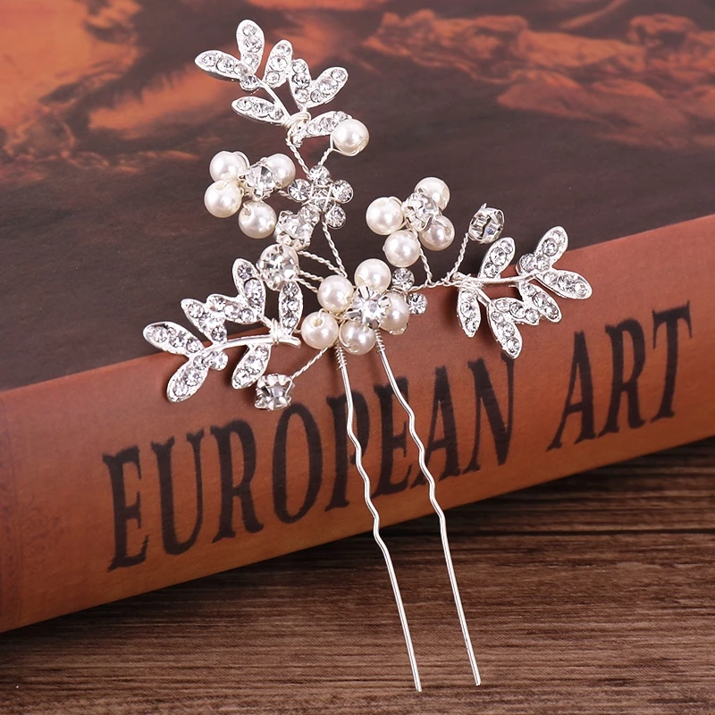 Bridal Hairpins Wedding Hair Accessories Tiara Pearl Rhinestone Flower Bridal Headpiece Wedding Hair Pins For Women Hair Jewelry Bridal Hairpins Wedding Hair Accessories Tiara Pearl Rhinestone Flower Bridal Headpiece Wedding Hair Pins For Women Hair Jewelry