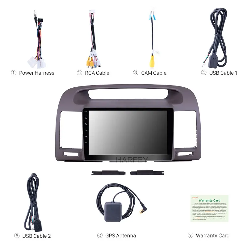 Harfey 9 дюймов Android 8,1 2din автомобильный gps радио для 2000 2001-2003 Toyota Camry с AUX HD сенсорным экраном Поддержка Carplay DAB+ OBD