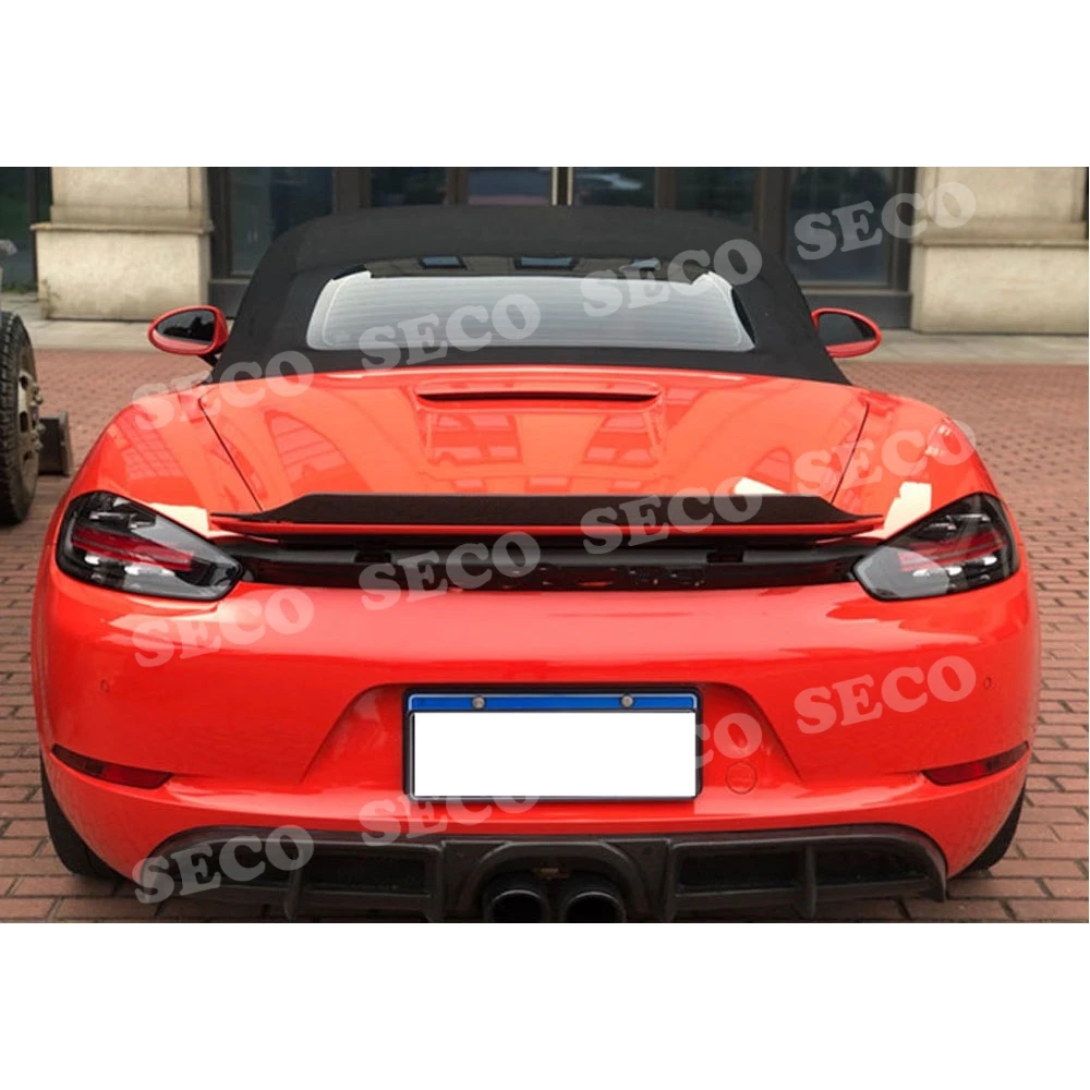 Подходит для Porsche 718 Cayman Boxster S- карбоновое волокно гоночный задний спойлер автомобиля отделка багажника крылья автомобиля Стайлинг