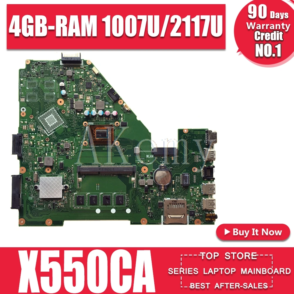 Samxinno X550CC Laptop Moederbord Voor Asus X550CA X550CL R510C Y581C X550C A550C Originele Moederbord 4GB-RAM 1007U/2117U Cpu Samxinno X550CC Laptop Moederbord Voor Asus X550CA X550CL R510C Y581C X550C A550C Originele Moederbord 4GB-RAM 1007U/2117U Cpu