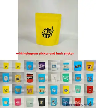 

Cookies Mylar Bags 35G Smellproof Heatseal Ziplock Resealable Bags With Holographic Authenticity Stickers And Labels high visibi