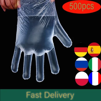 

High Quality Disposable Gloves 300Pcs Disposable Food Transparent Gloves Protective Plastic Disposable Gloves For Kitchen