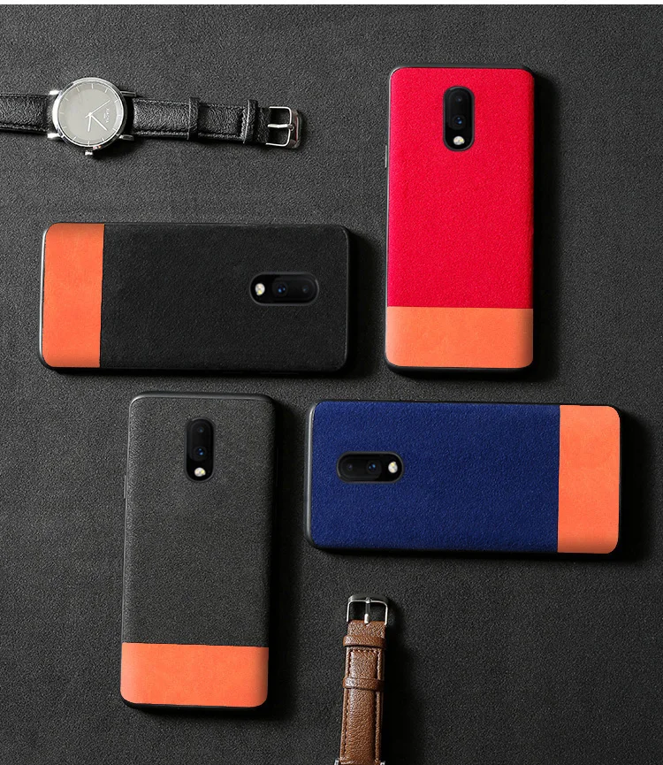 Чехол для телефона для Oneplus 7 7 Pro 6 6T Capas замшевый прошитый воловьей кожи Мягкий ТПУ чехол-подставка износ