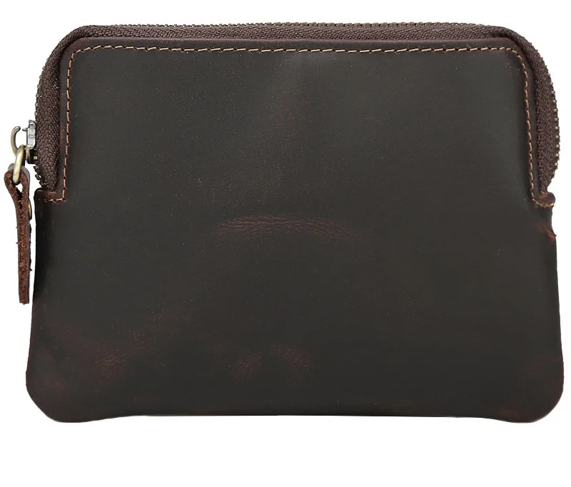 Beste Lederen unisex portemonnee vintage sleutel case kleine item bag