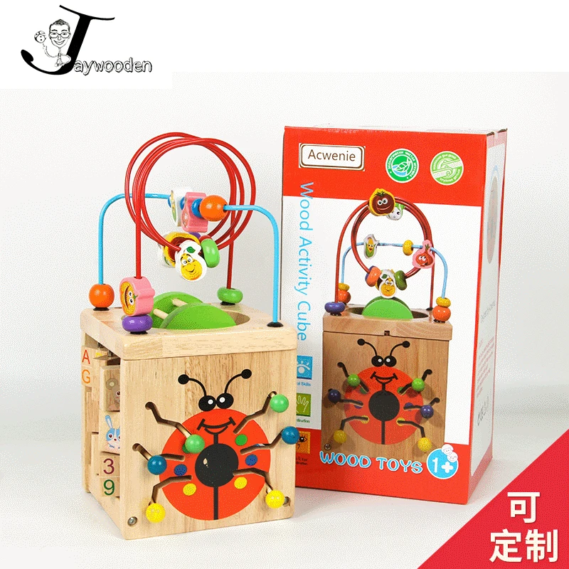 

Multi-functional Four Sides Bead-stringing Toy Treasure Chest Beaded Bracelet Baby Toy Wooden Children Creative Educational Fun