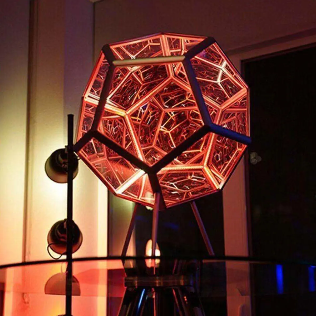 Infinity Dodecahedron Color Art Light Fantasy Geometry Space LED Art Lamp USB Charging Adjustable Color Decor Night Lamp mushroom night light
