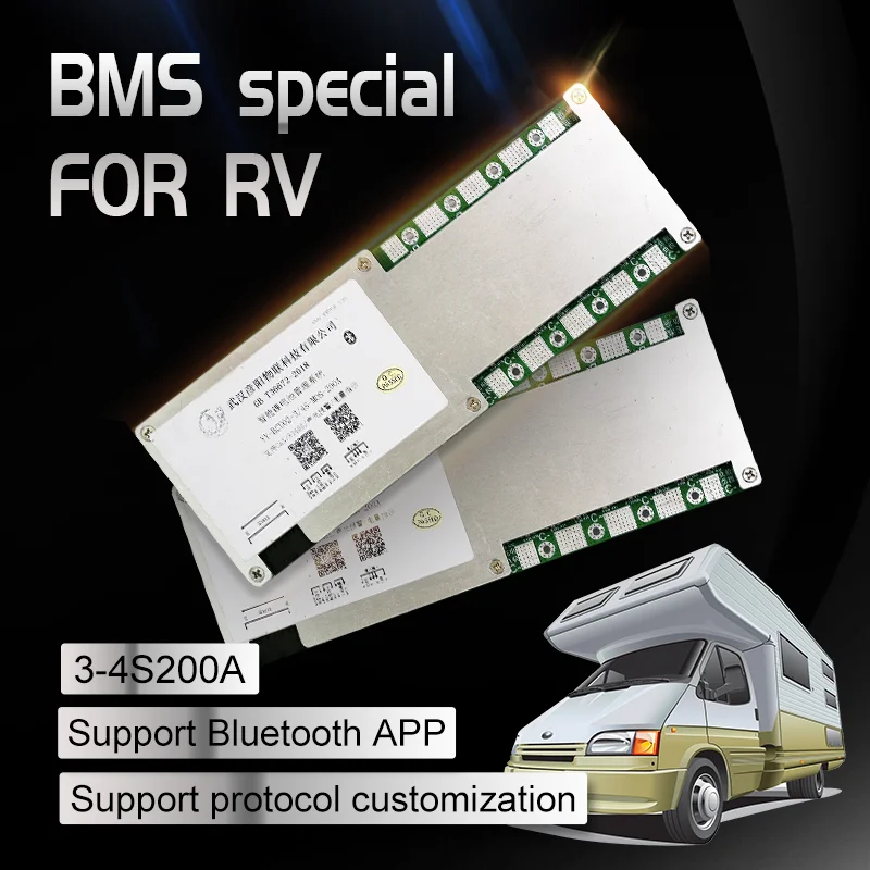 BMS 3S 4S 200A Peak 400A PCB Ternary Iron Lithium Bluetooth RS485 CAN Защитная плата для аккумулятора RV с