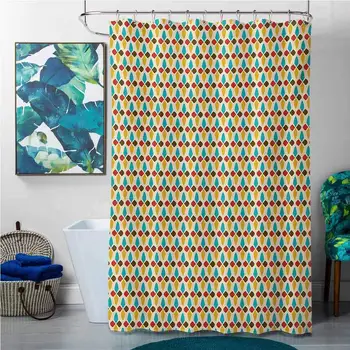 

Shower Curtains Mildew Resistant Washable Colorful,Pastel Colored Striped Summer Pattern Funky Cheerful Rainbow Inspired