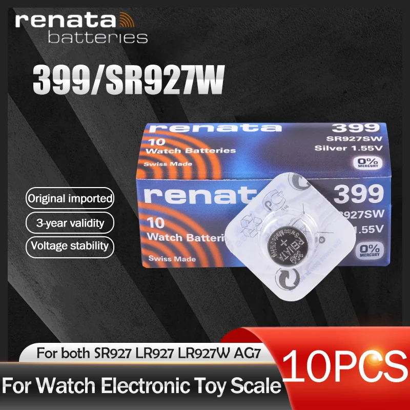 10 шт./лот Renata 399 100% оригинальный новый долговечный SR927W 927 Швейцарский оксид