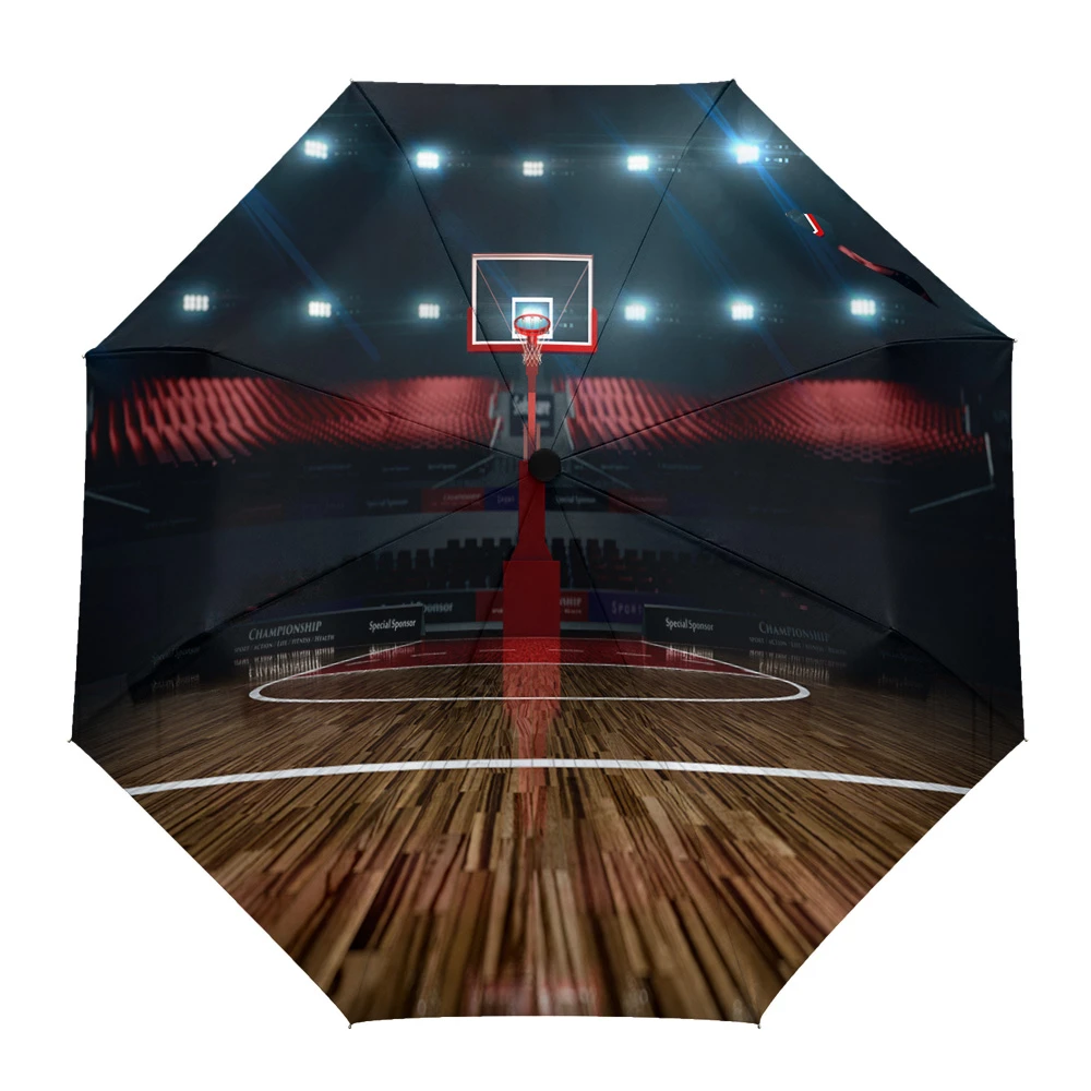 Juego de cancha de baloncesto ocho huesos paraguas plegable automático femenino lujo paraguas impermeable paraguas lluvia mujeres| Paraguas| - AliExpress