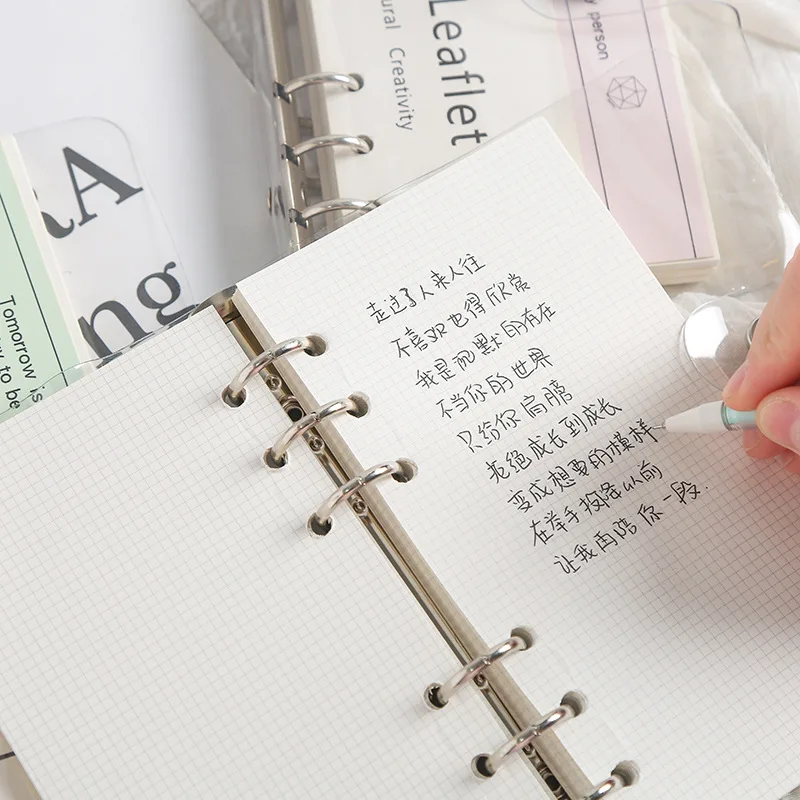 Спиральный журнал A6 блокнот с ПВХ обложкой и листьями в клетку принадлежности