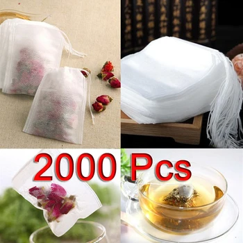 

Tea Bags 20*100Pcs Empty Scented Drawstring Pouch Bag 5cm*7cm Seal Filter Cook Herb Spice Loose Coffee Pouches Tools B#