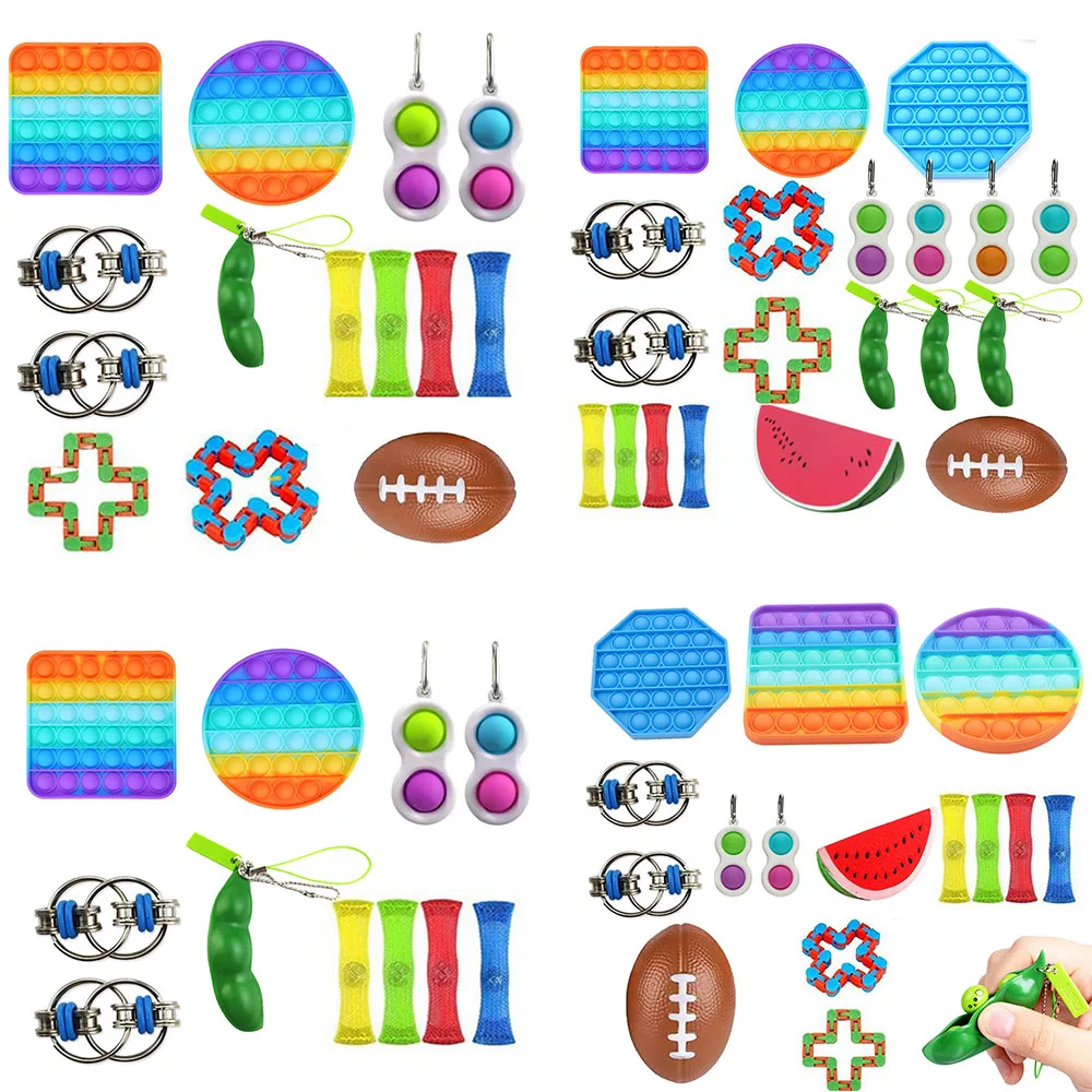 Fidget Toys Pack Pop It Push Bubble Simpel Dimpel Sensory Adult Stress Relief Tabletop Set Popit Anti Stress Squeeze Antistress