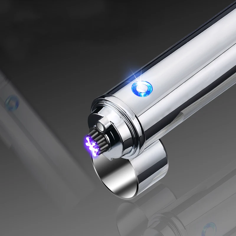 Top Quality Cylindrical USB Charge ARC Lighters 6 Arcs Electronic Cigarette Lighter Top Grade Cigar Cigarette Lighter 10 Colors