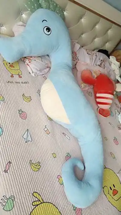 cute cartoon seahorse plush toy giant accompany sleeping pillow colorful sofa bed cushion doll big doll for children girl gift decoration 63inch 160cm DY50675 (1)