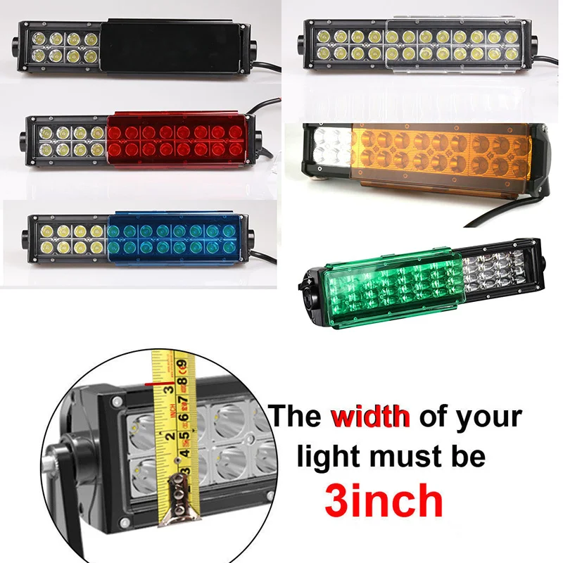 20 INCH LED Light Bar Snap On Protective Lens Cover 2x 6'' + 1x 8