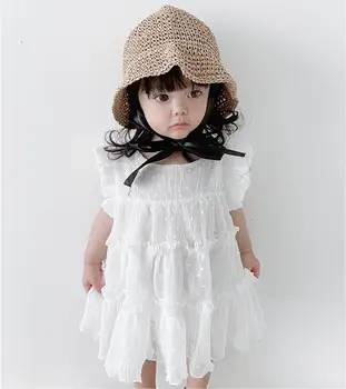 

2020 Korean Style Toddler Girls Chiffon Dress Fashion Summer Girls Vest Dresses 0-5 Years QH165