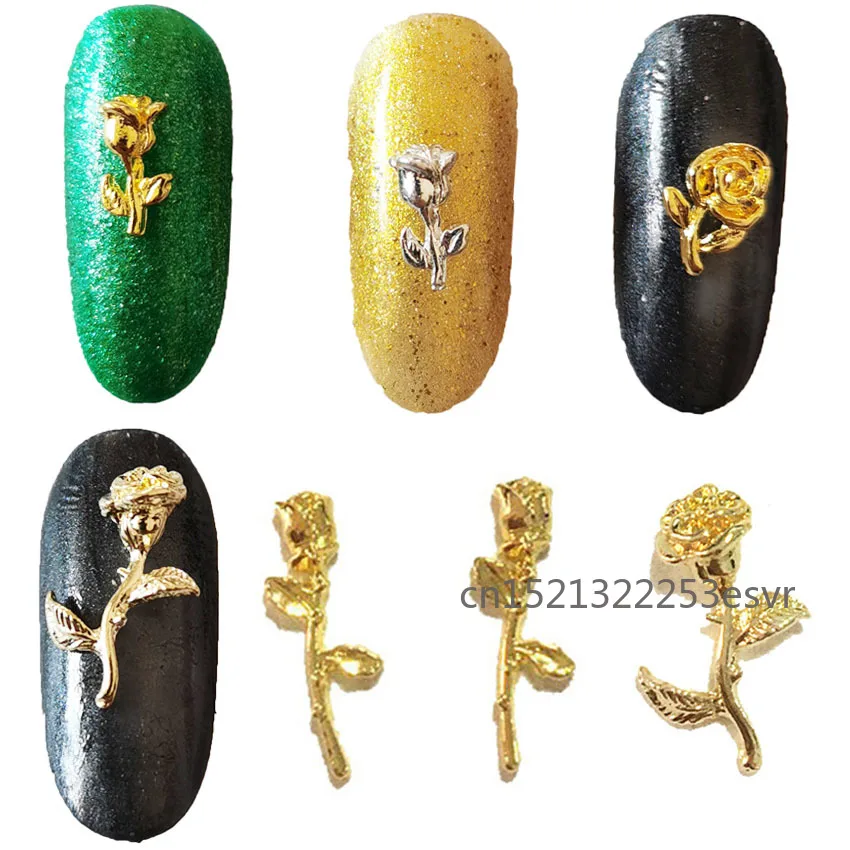 

Long Flowers 3d Nail Art Decorations Bling Rose Nail Rhinestones Charms Manicure Studs Spring Decor Tips Nailart Supply Fashion