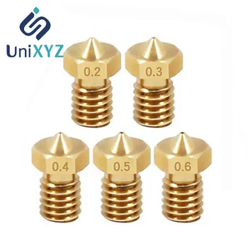 

Unixyz E3D 3D Extruder Nozzles 0.2mm/0.3mm/0.4mm/0.5mm/0.6mm/0.8mm/1.00mm Print Brass Head 3D Printer for E3D V5 V6 Makerbot