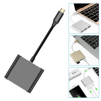 

Type-C to USB-C USB3.0 4K HDMI 3-in-1 HDTV Audio Video Adapter Converter 3 Type C Switch To HDMI 4K Hub Adapter Cable 1080P
