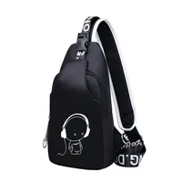 Luminous school bags waterproof large backpack for teenagers bagpack glowing school backpack for boy student chest bag set 2
