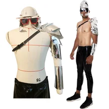 Мужской певец костюмы бар вечерние Косплей флэш Серебряная кожа фестиваль наряд для мужчин техника Future Warrior технологии костюм DN4574