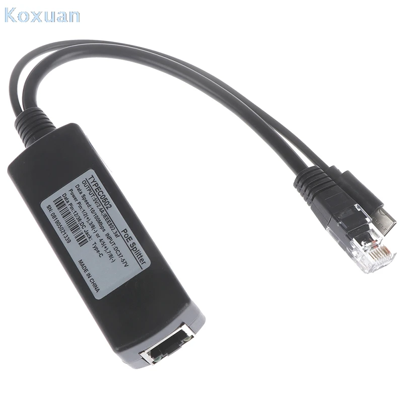 10/100Mbps PoE Splitter POE RJ45 Pin 1236 Over Ethernet 44V To 57V Active Micro USB Tpye-C Plug For Raspberry | Безопасность и