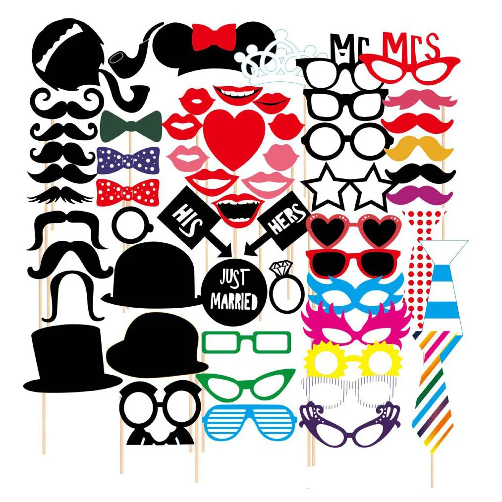 

Extra-large Version 58-Photographic Prop Wedding Welcome Moustache Christmas Party BEEKING
