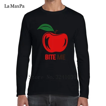 

Design Your Own Breathable Basic Tee Shirt Men Bite Me Apple Original T-Shirt Men Spring Crew Neck Streetwear Regular Tshirt