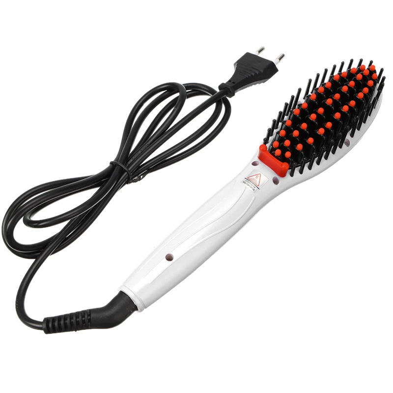 white US plug 110 V-220 V Керамика электрическая расческа для выпрямления волос, щетка для сухой и влажной уборки быстрые выпрямители для волос, расческа женские Уход за волосами Инструменты для укладки волос - Цвет: white US plug