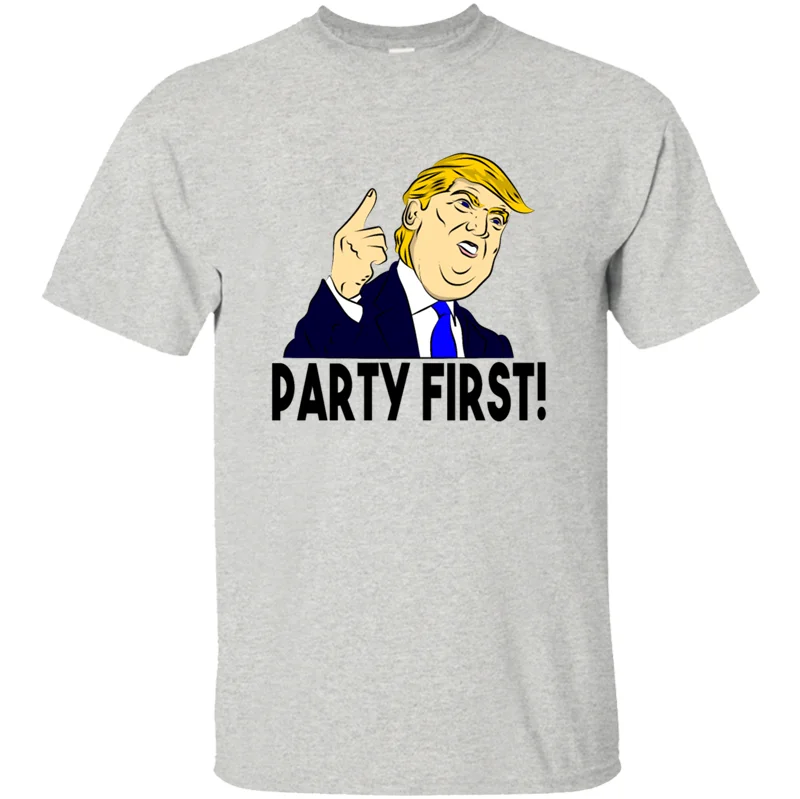 Men-Gray Дизайн классический Дональд Трамп футболка унисекс евро размер S-5xl Kawaii Мужская футболка хлопок юмористический высокое качество - Цвет: Men-Gray