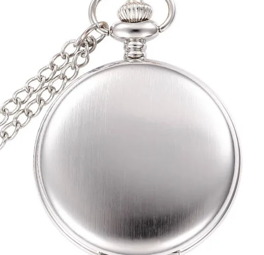 

Large Size Chain Simplicity Shiny Side Two Sides Shiny Side Pocket Watch White Flour Roman Paper Measuring Hollow out Mechanical